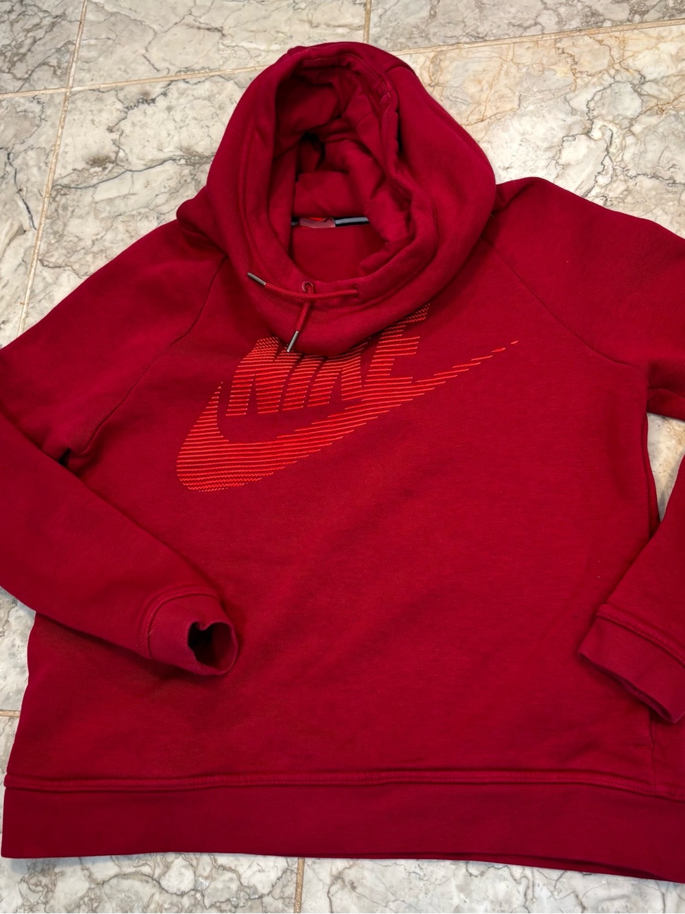 Nike Cowl Neck Hoodie Womens Small Pink Side Pockets